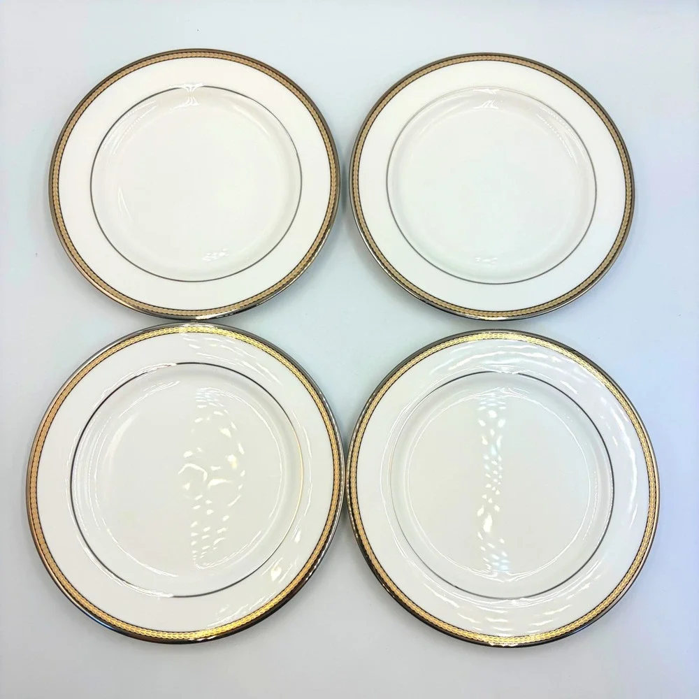 Kate Spade Lenox Sonora Knot Bread Butter Plates Set 4 USA Discontinued 6 3/8